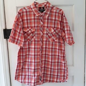 Southpole short sleeve button plaid XL